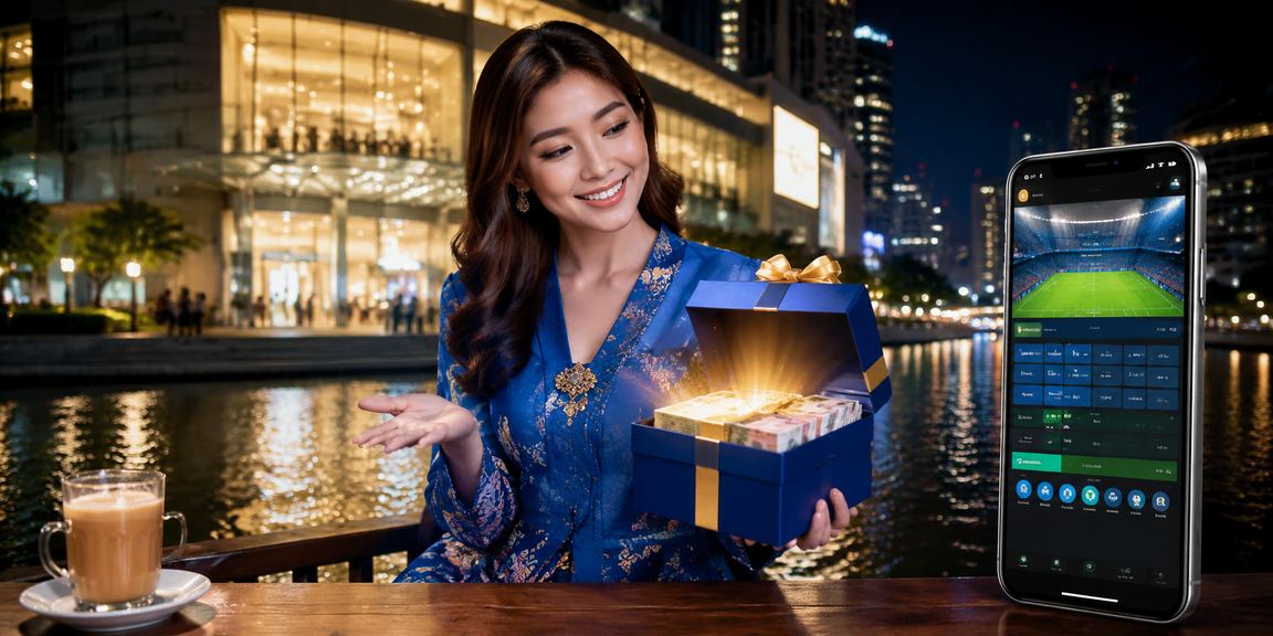 Pengguna t1000 dari Kuala Lumpur mengakses platform dari telefon bimbit berbaju kurung