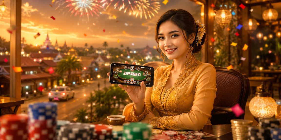 Permainan poker dalam talian Malaysia dengan suasana berbaju kebaya